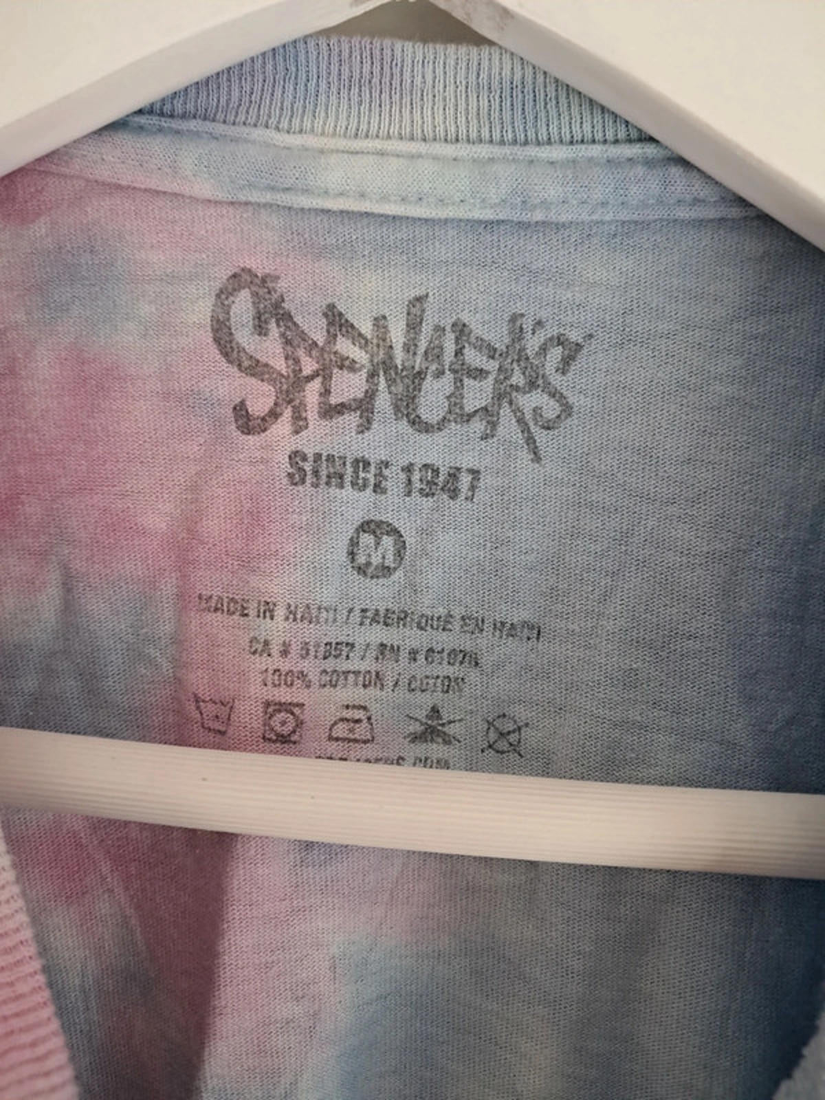 Pink and blue tie dye shirt