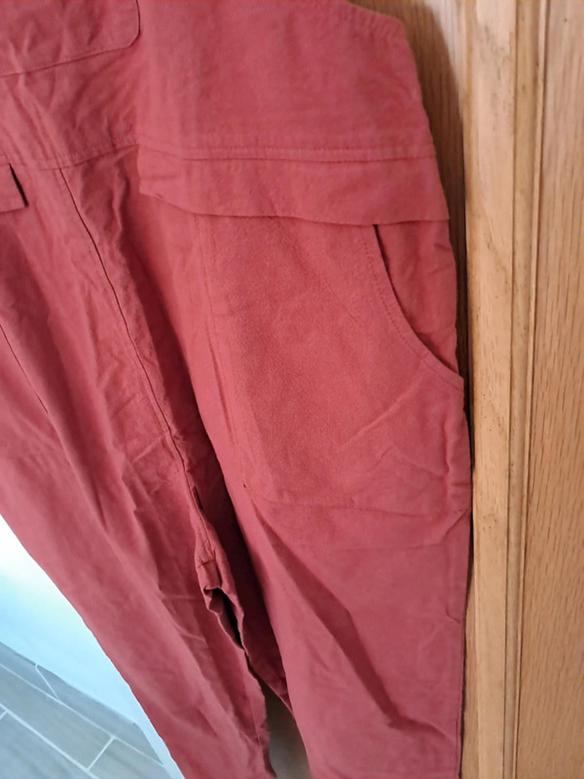 Burnt orange dungarees