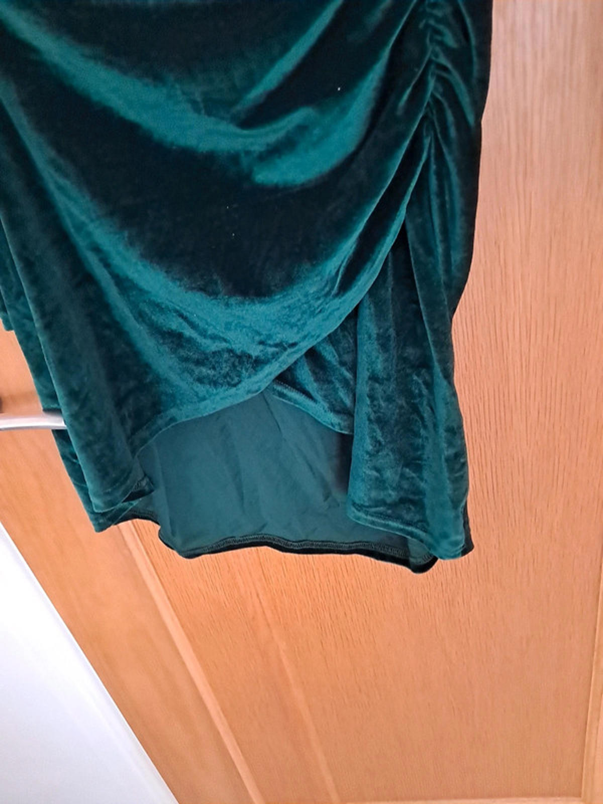 Green velvet wrap dress