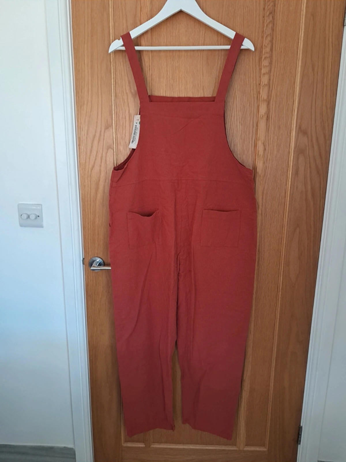 Burnt orange dungarees