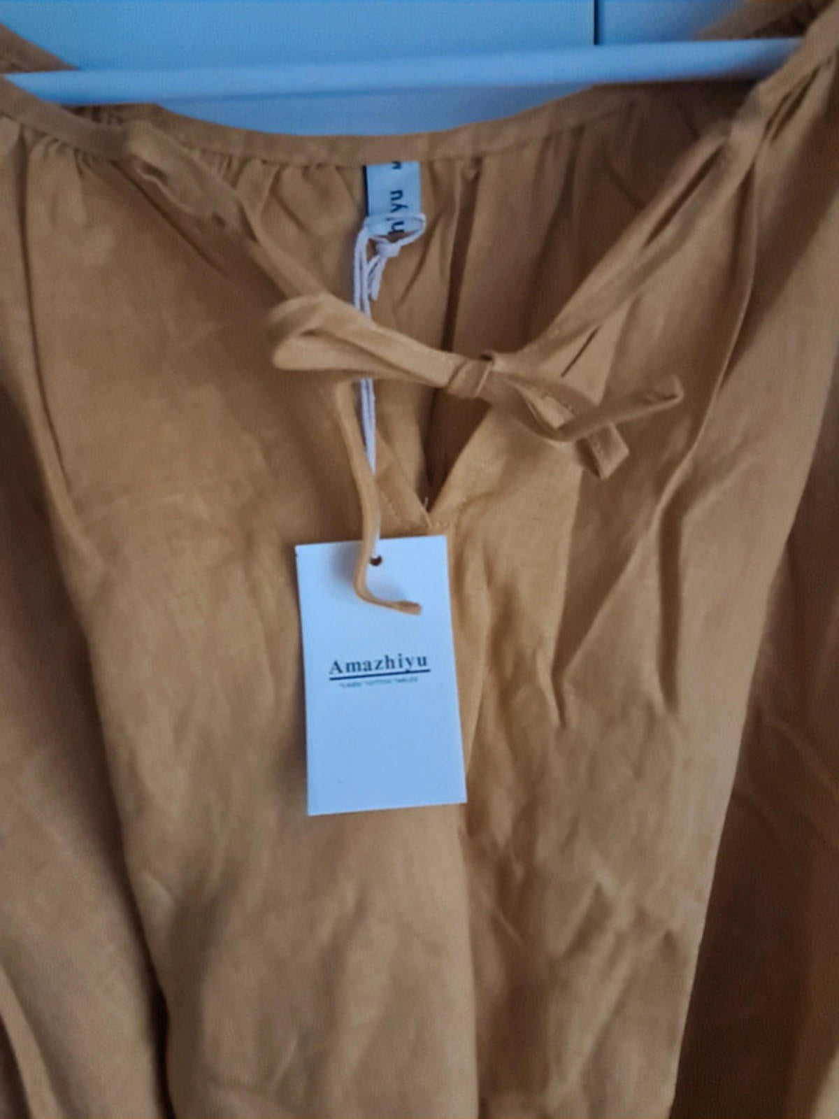 Yellow linen shirt dress