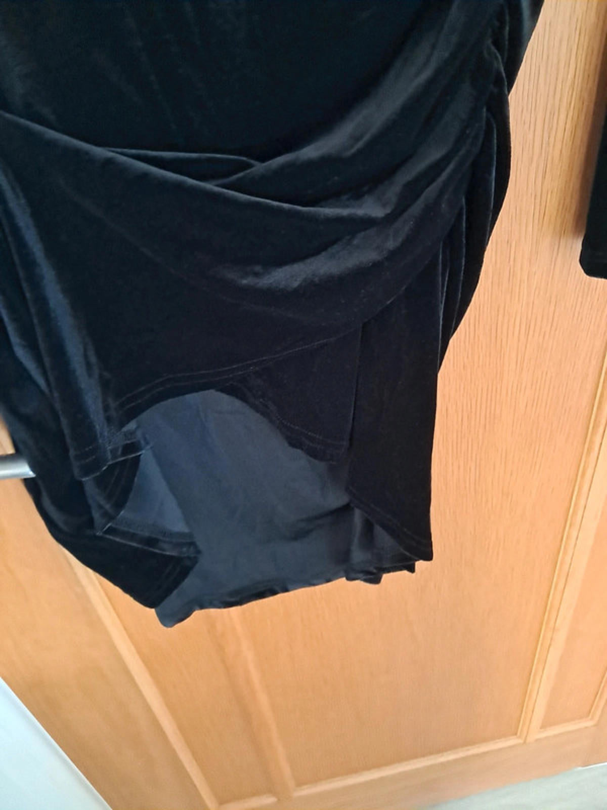 Black velvet wrap dress