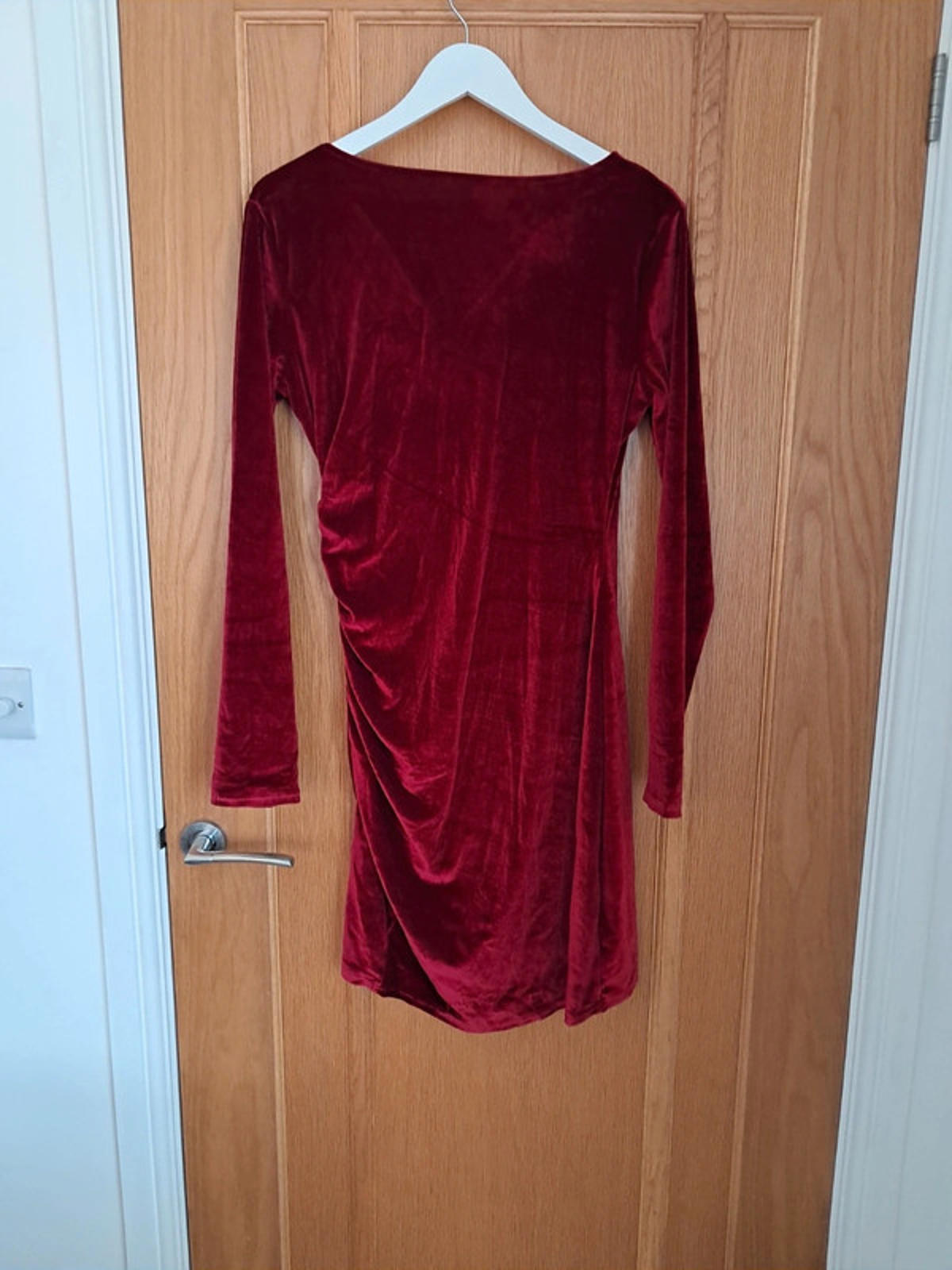 Red velvet wrap dress
