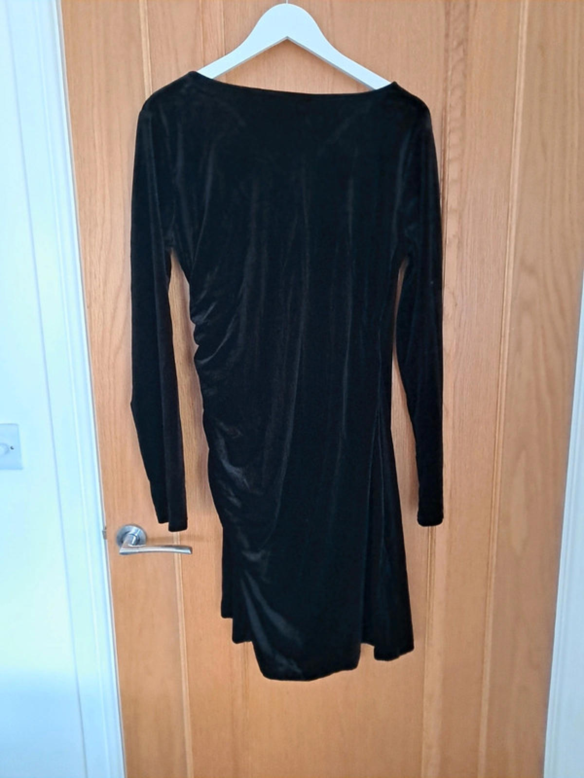 Black velvet wrap dress