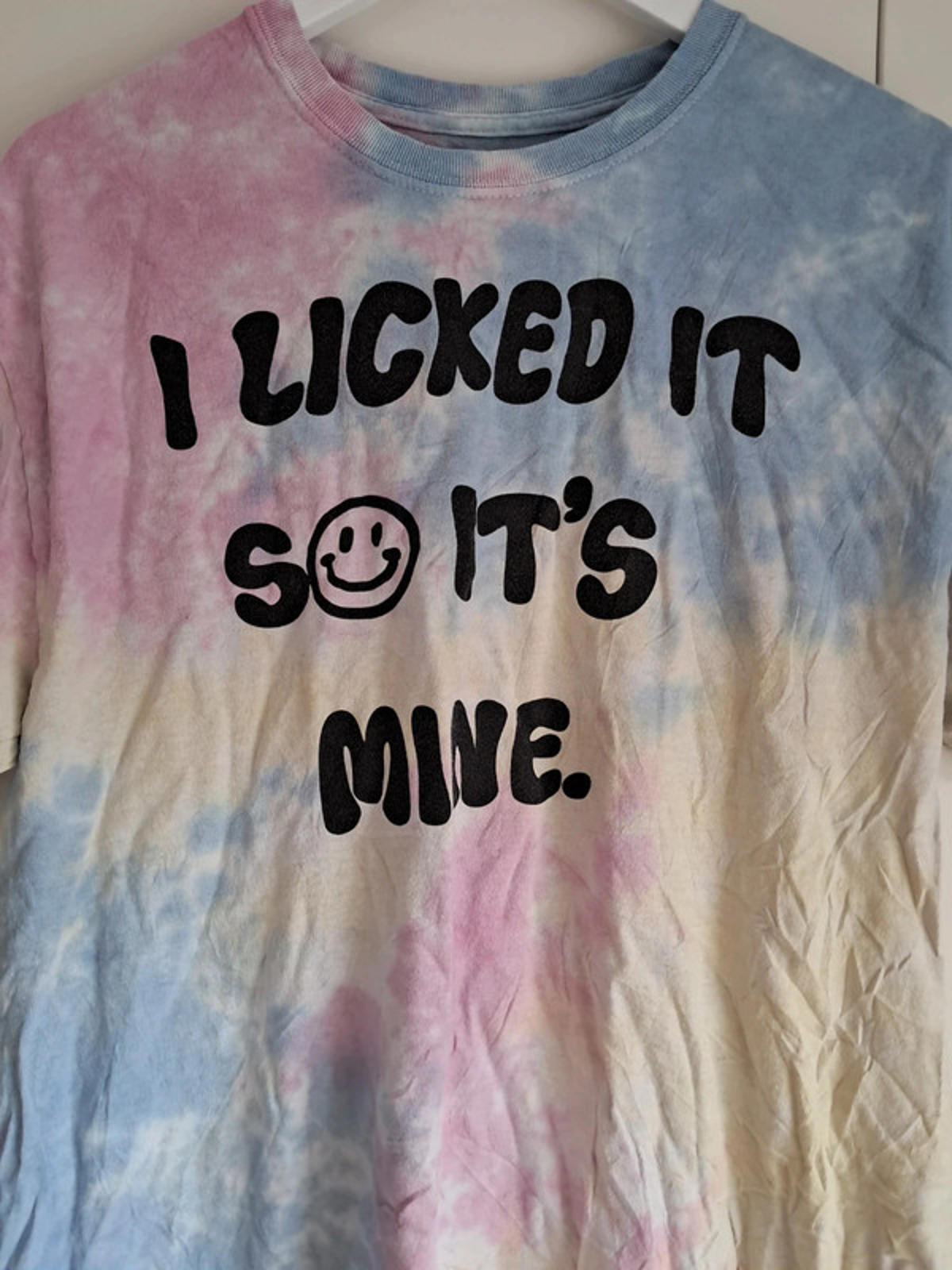 Pink and blue tie dye shirt