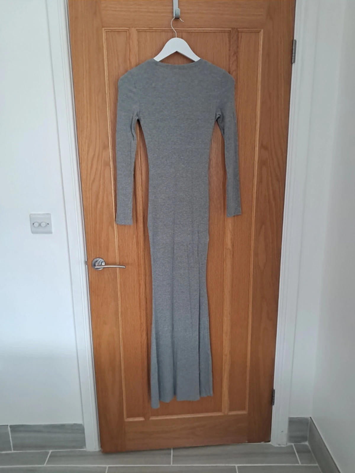 Grey long sleeve bodycon dress