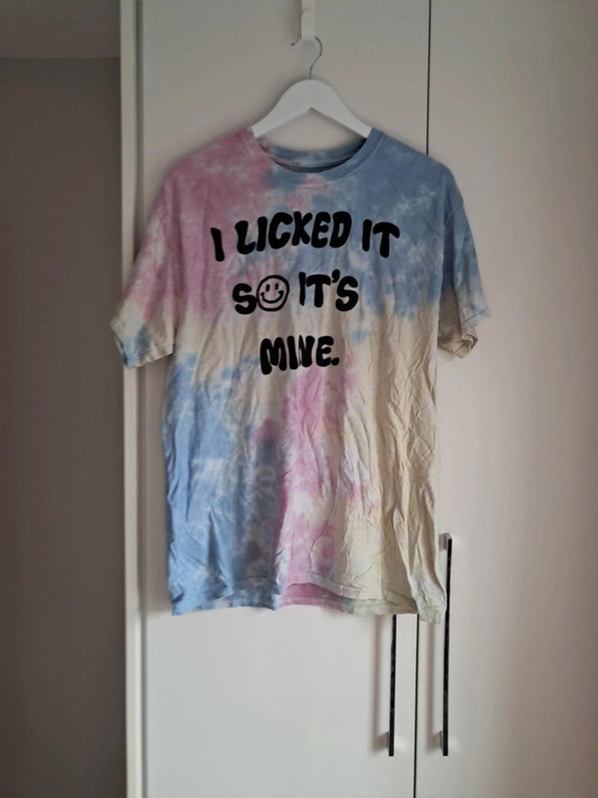 Pink and blue tie dye shirt