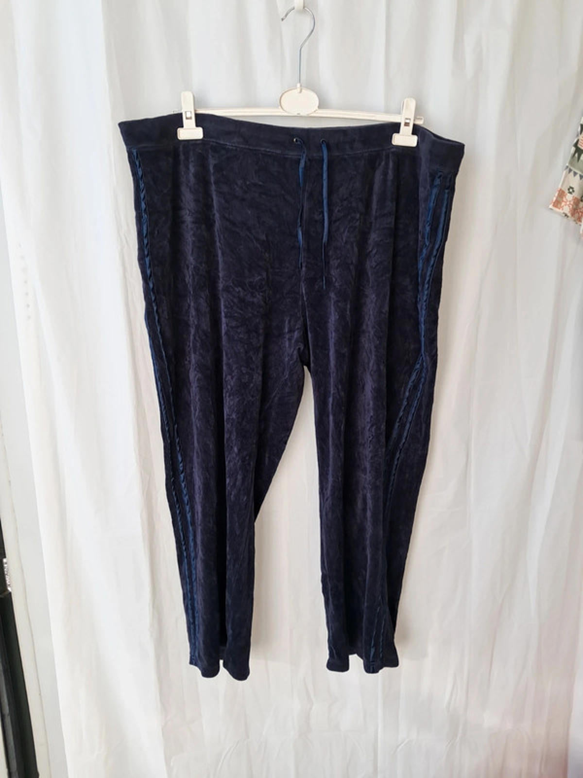 Blue suede joggers