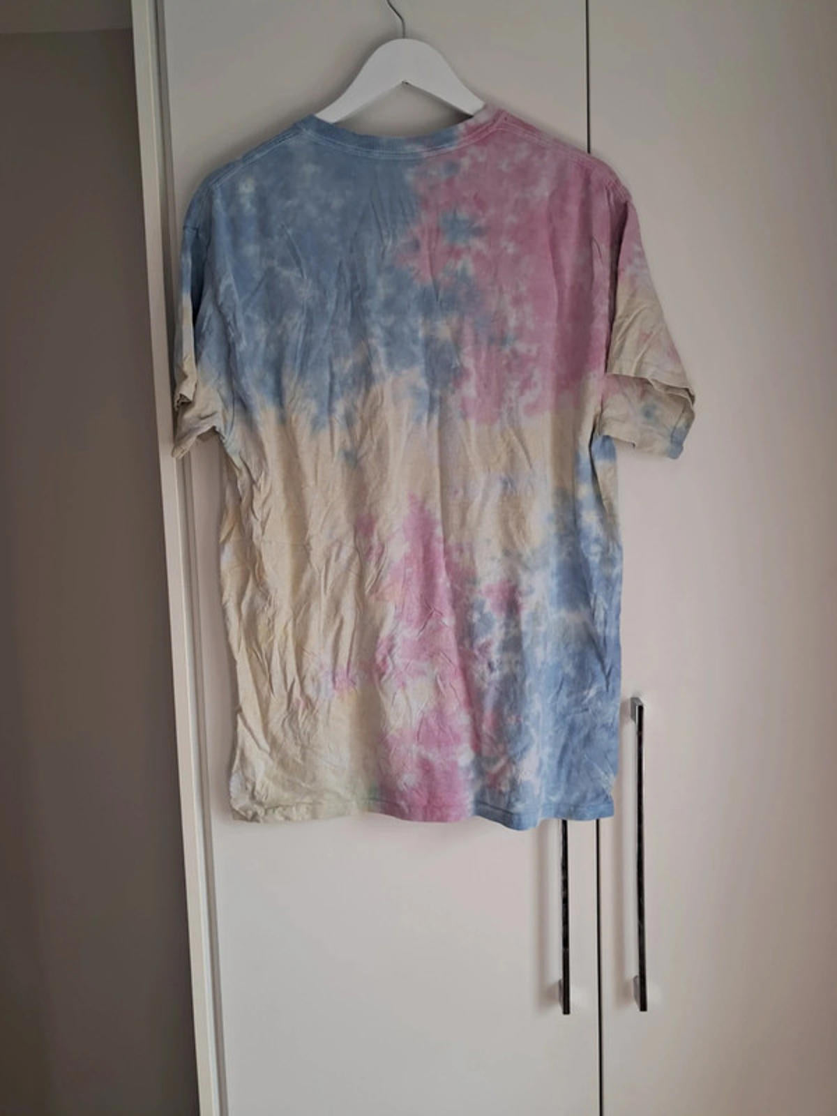 Pink and blue tie dye shirt