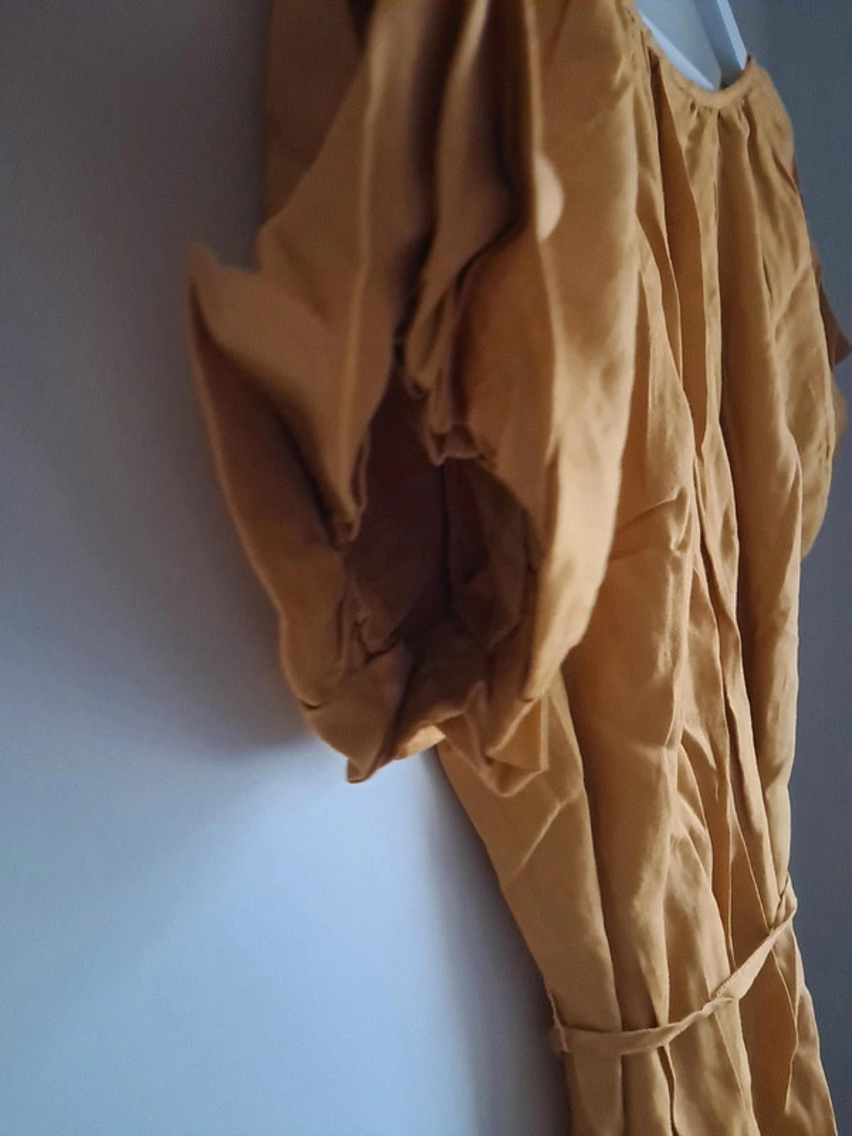 Yellow linen shirt dress