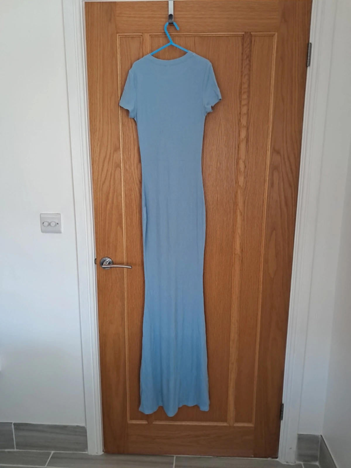 Blue short sleeve bodycon dress