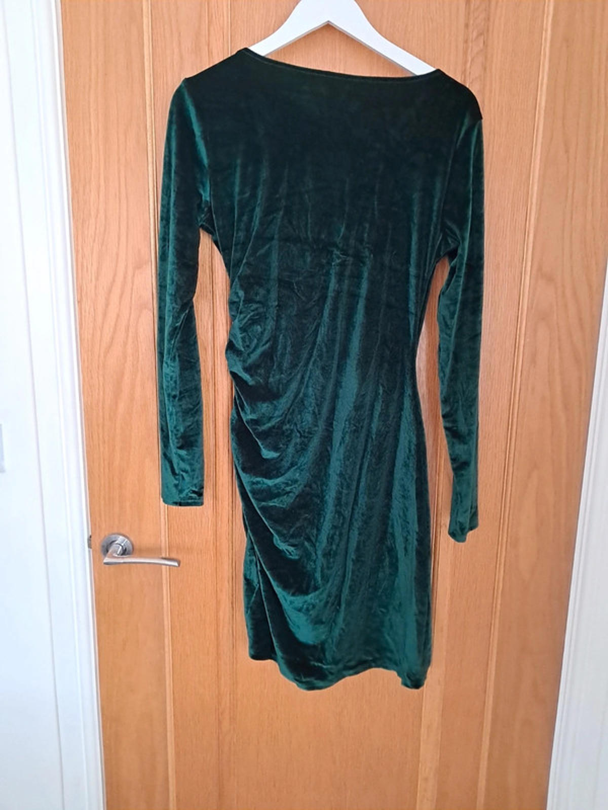Green velvet wrap dress