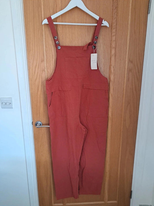 Burnt orange dungarees