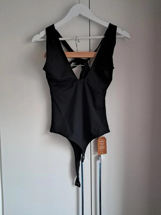 Black halterneck bodysuit