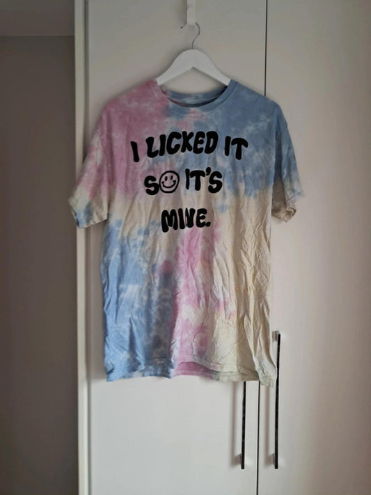 Pink and blue tie dye shirt
