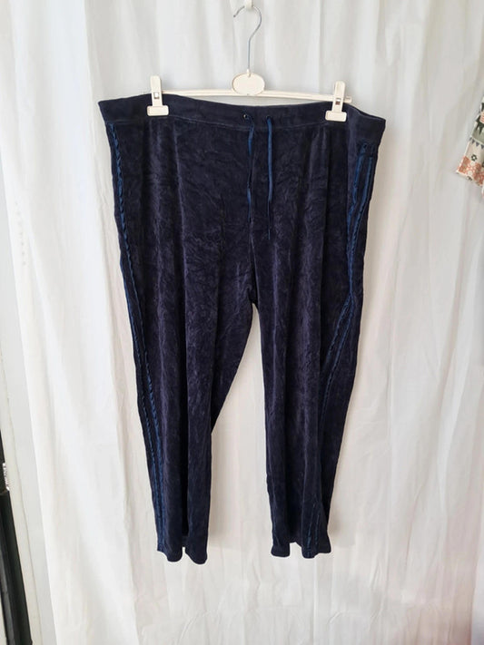 Blue suede joggers