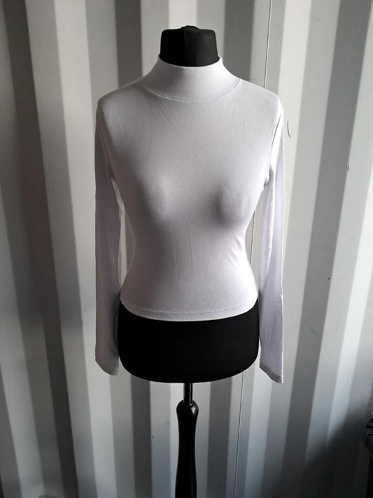 White Reoria long sleeve crop top
