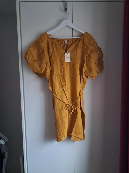 Yellow linen dress