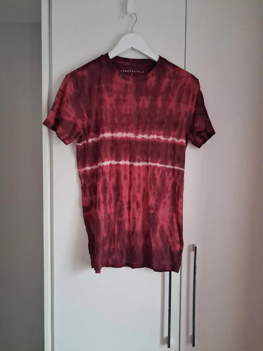Red stripe tie dye t shirt